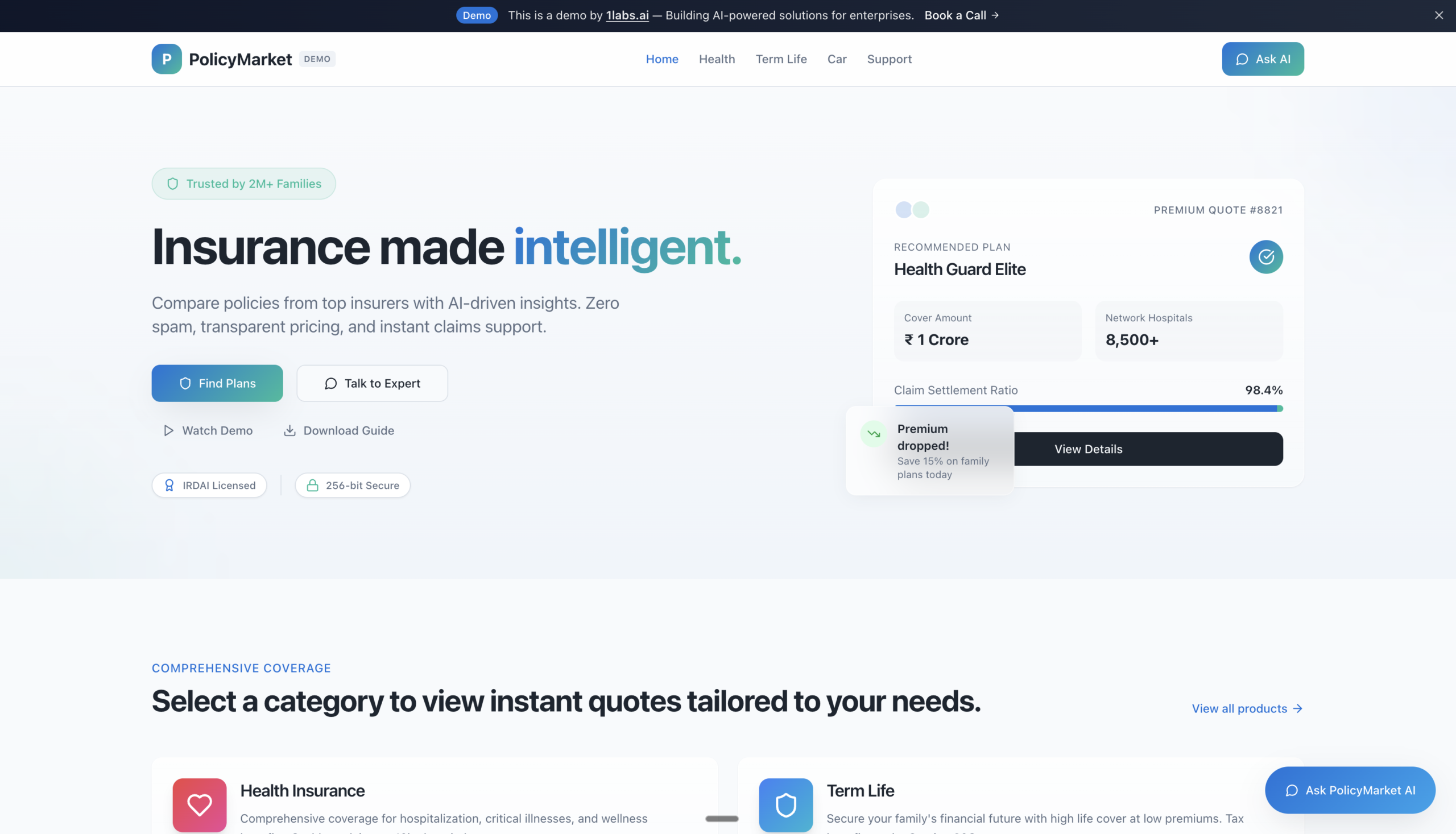 PolicyMarket – AI-Powered Insurance Marketplace